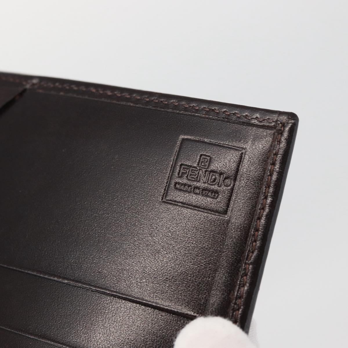 FENDI Zucca Canvas Long Wallet Black Brown Auth am11551V
