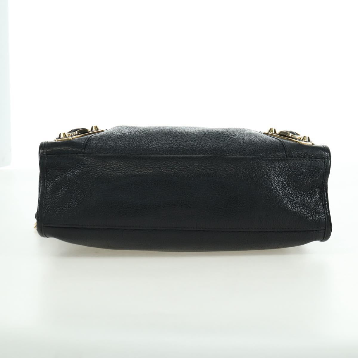 BALENCIAGA City Hand Bag Leather 2way Black Gold 432831 Auth am11565V