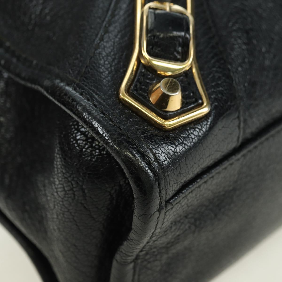 BALENCIAGA City Hand Bag Leather 2way Black Gold 432831 Auth am11565V