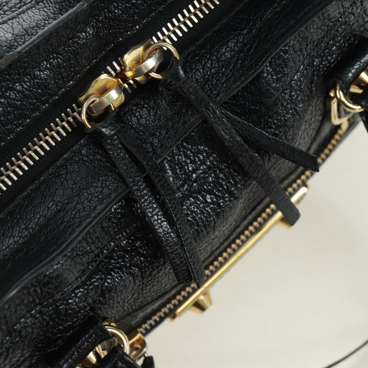BALENCIAGA City Hand Bag Leather 2way Black Gold 432831 Auth am11565V