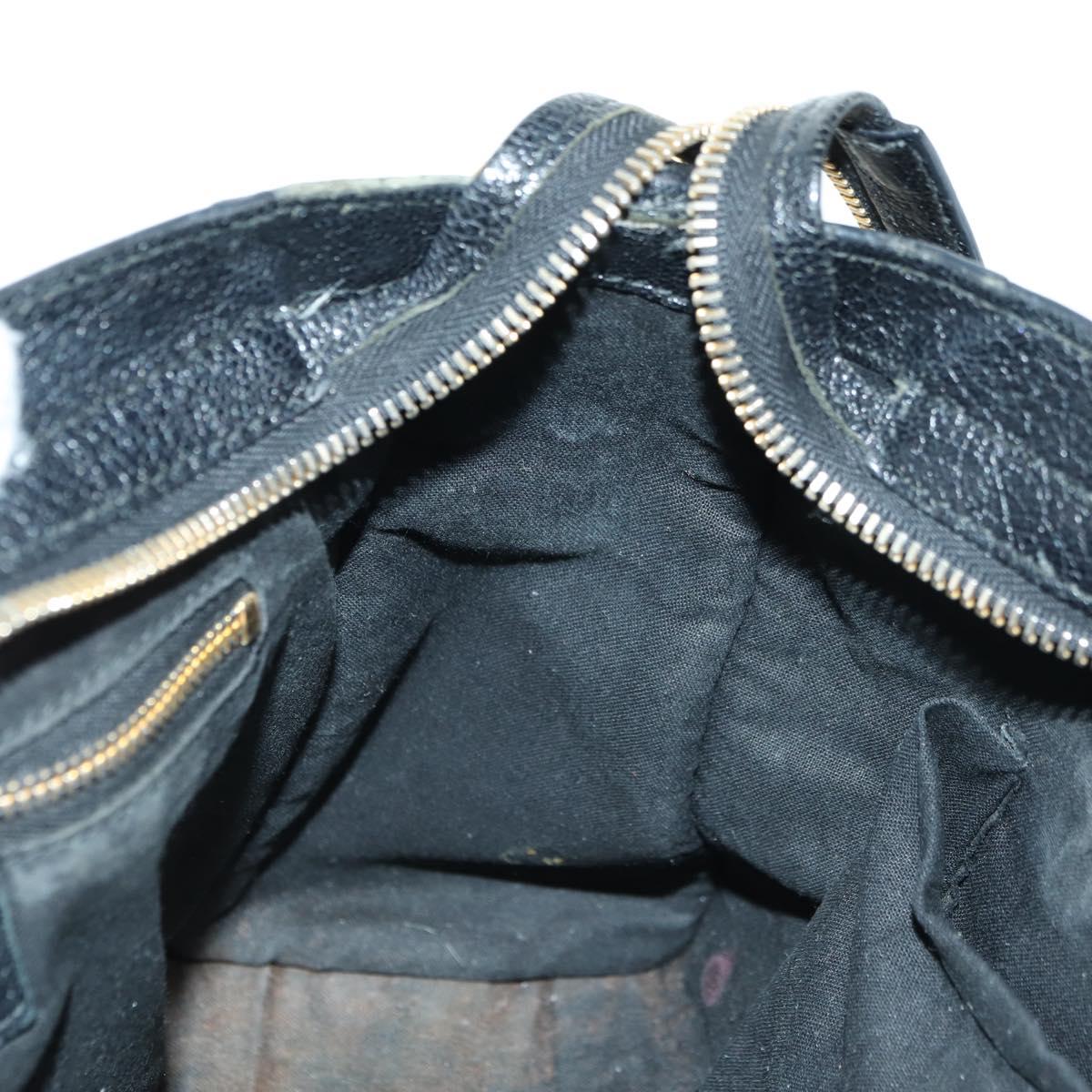 BALENCIAGA City Hand Bag Leather 2way Black Gold 432831 Auth am11565V