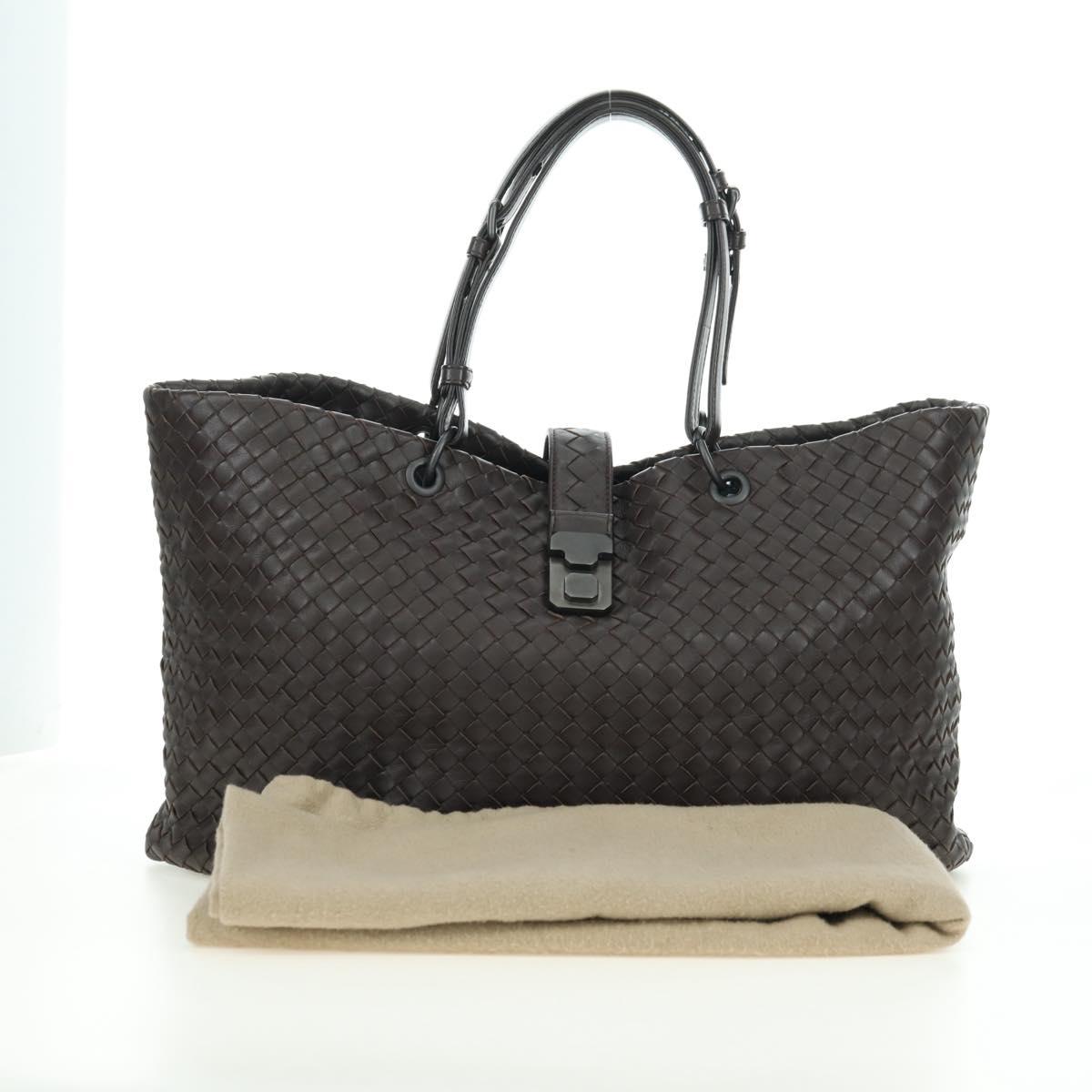BOTTEGA VENETA INTRECCIATO Ready Lock Tote Bag Leather Brown Auth am11570SAV