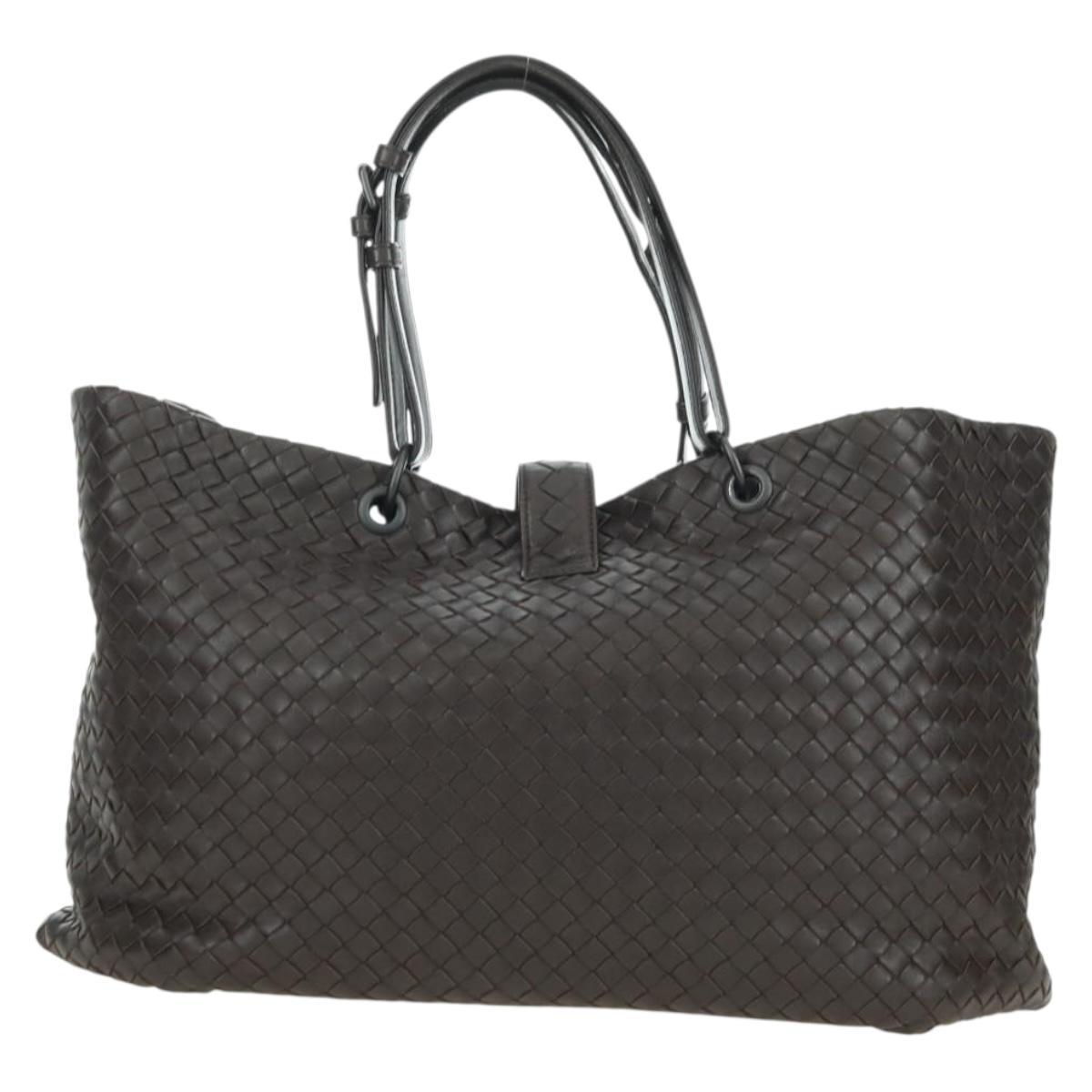 BOTTEGA VENETA INTRECCIATO Ready Lock Tote Bag Leather Brown Auth am11570SAV