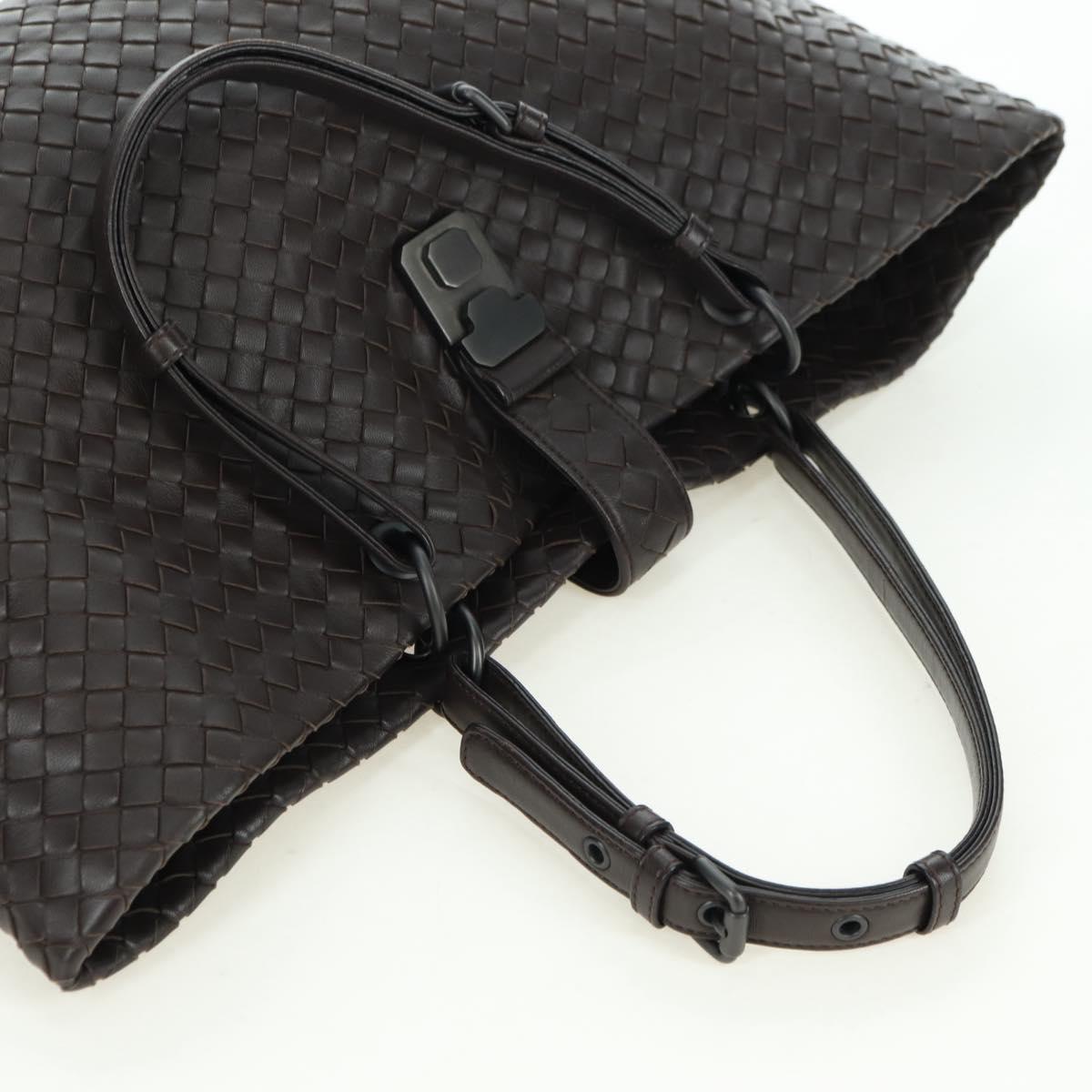 BOTTEGA VENETA INTRECCIATO Ready Lock Tote Bag Leather Brown Auth am11570SAV