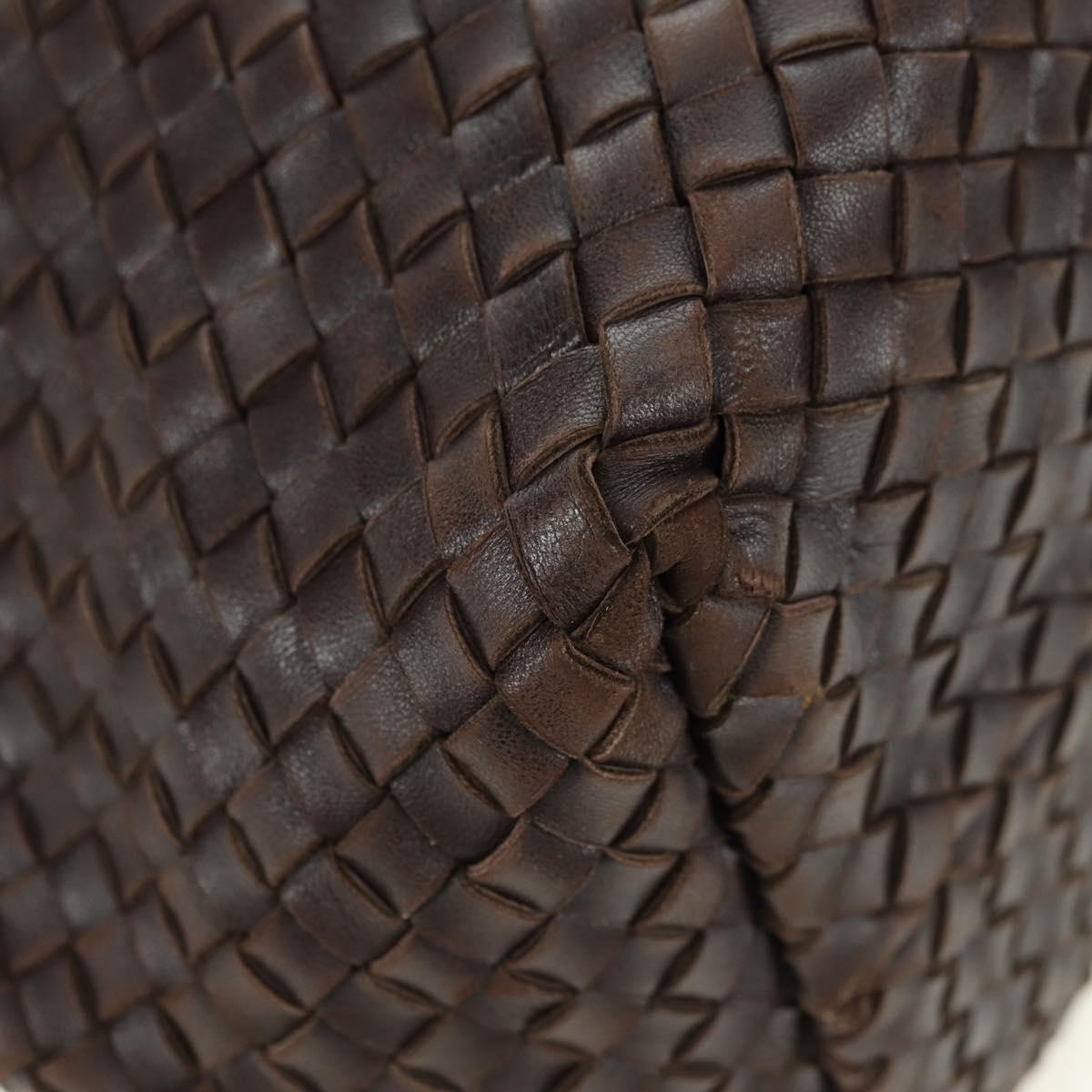 BOTTEGA VENETA INTRECCIATO Cabas MM Tote Bag Leather Brown 115664 Auth am11571V