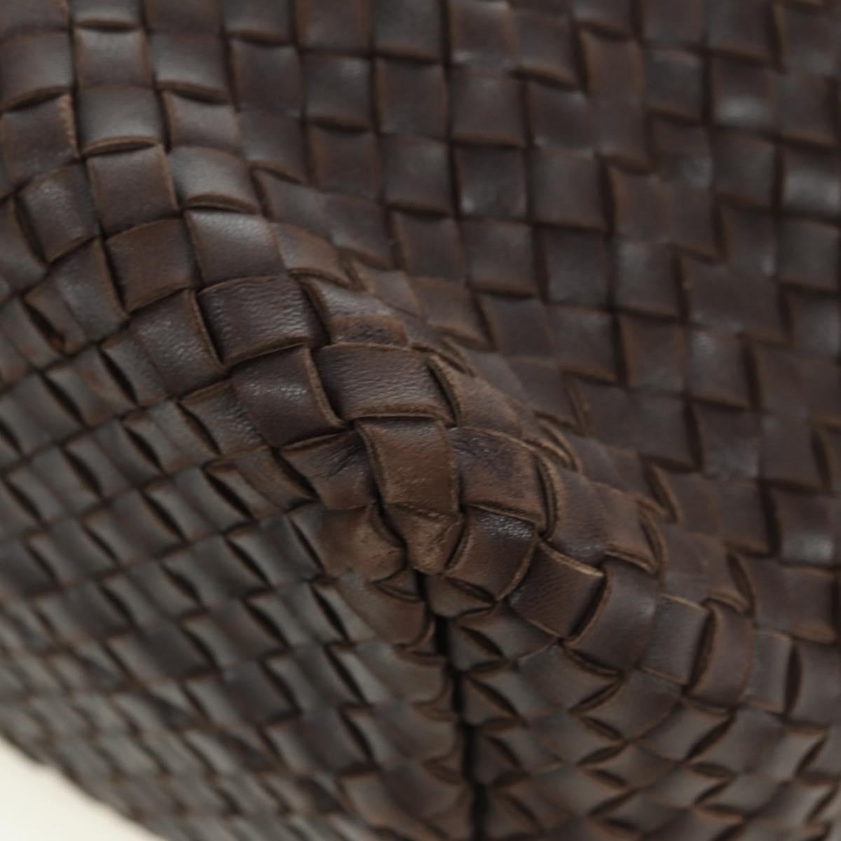 BOTTEGA VENETA INTRECCIATO Cabas MM Tote Bag Leather Brown 115664 Auth am11571V