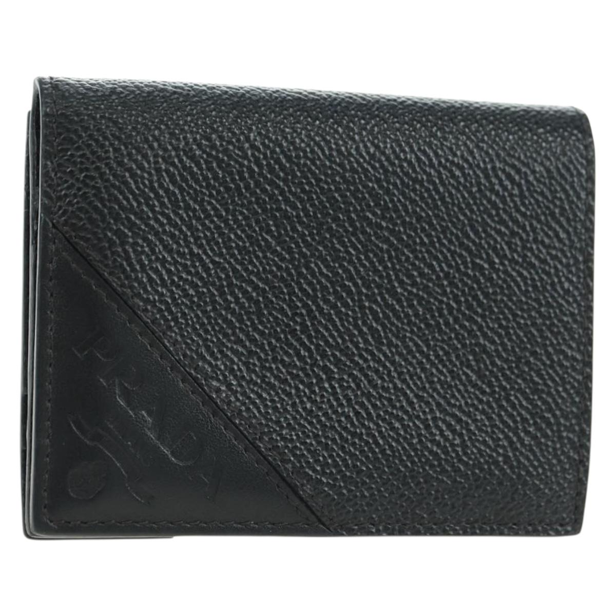 PRADA Card Case Leather Black Auth am11572V