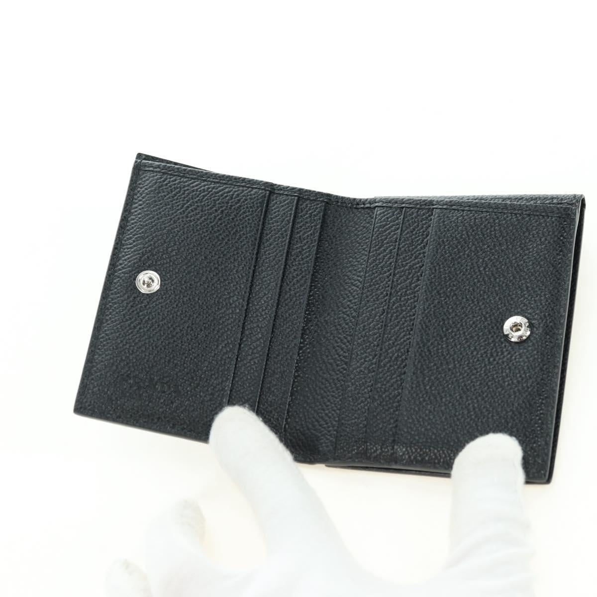 PRADA Card Case Leather Black Auth am11572V
