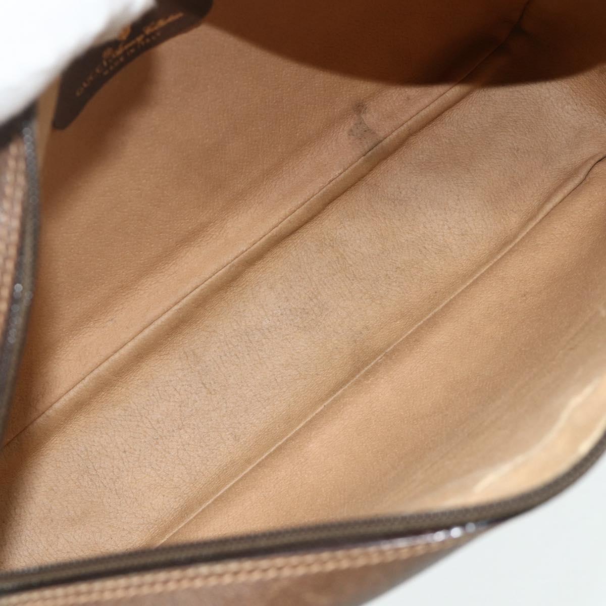 GUCCI GG Supreme Clutch Bag PVC Beige Brown Gold 89 01 044 Auth am11575
