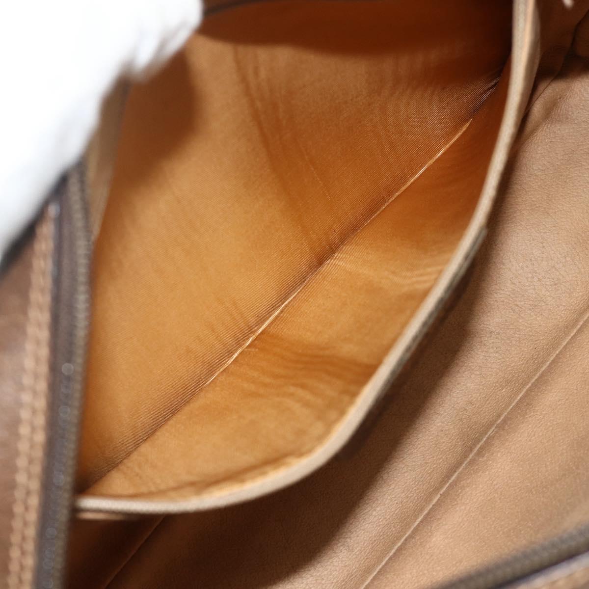 GUCCI GG Supreme Clutch Bag PVC Beige Brown Gold 89 01 044 Auth am11575