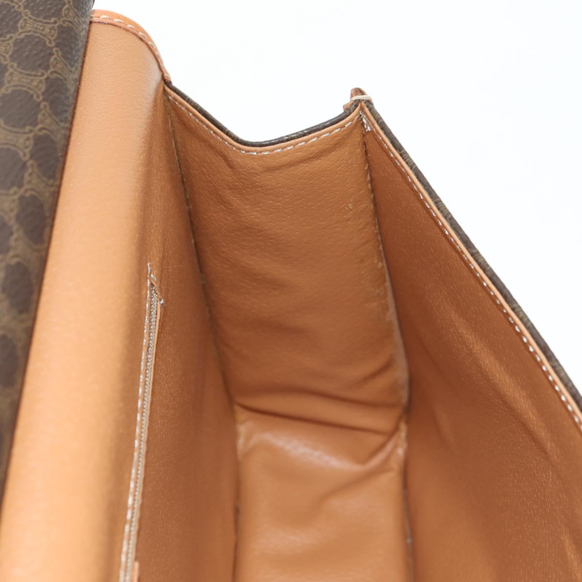 CELINE Macadam Canvas Hand Bag PVC Leather 2way Brown Gold Auth am11580V