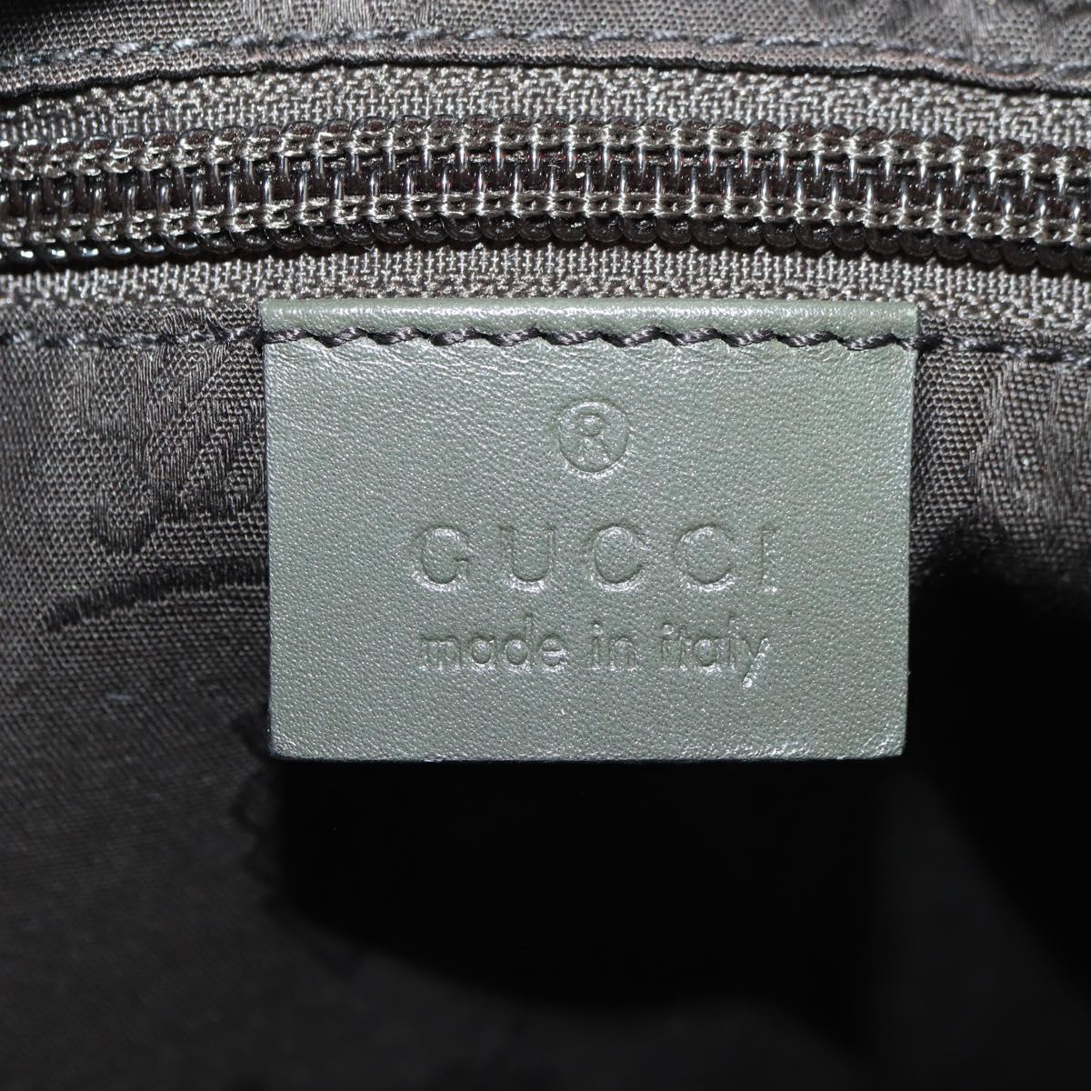 GUCCI GG Implementation Shoulder Bag PVC Silver Khaki 201538 Auth am11587V