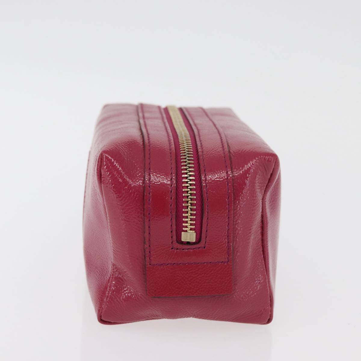 GUCCI Soho Fringe Pouch Patent leather Pink Gold 308636 Auth am11592A