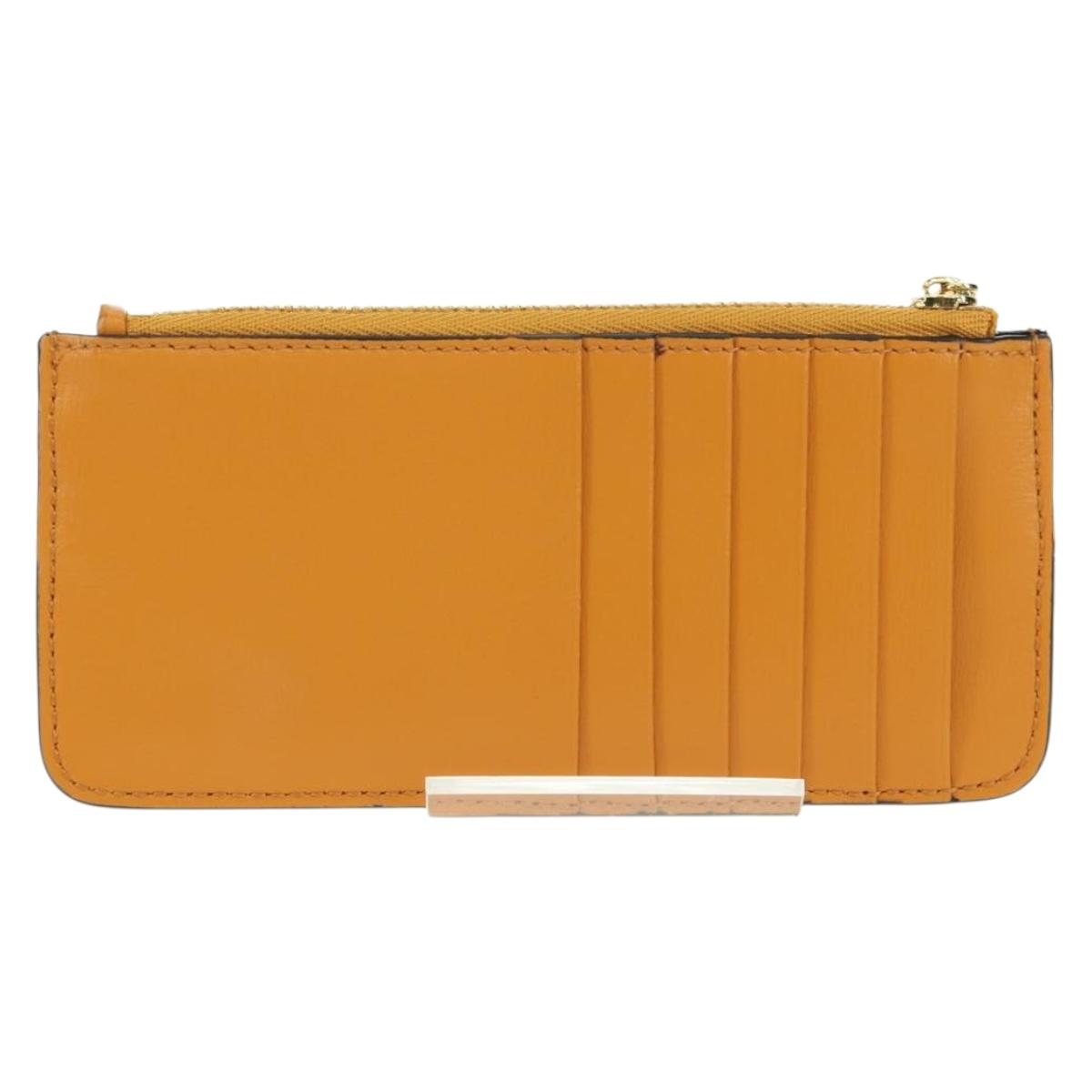 Salvatore Ferragamo Vala Fragment Coin Purse Leather Yellow Gold Auth am11593V