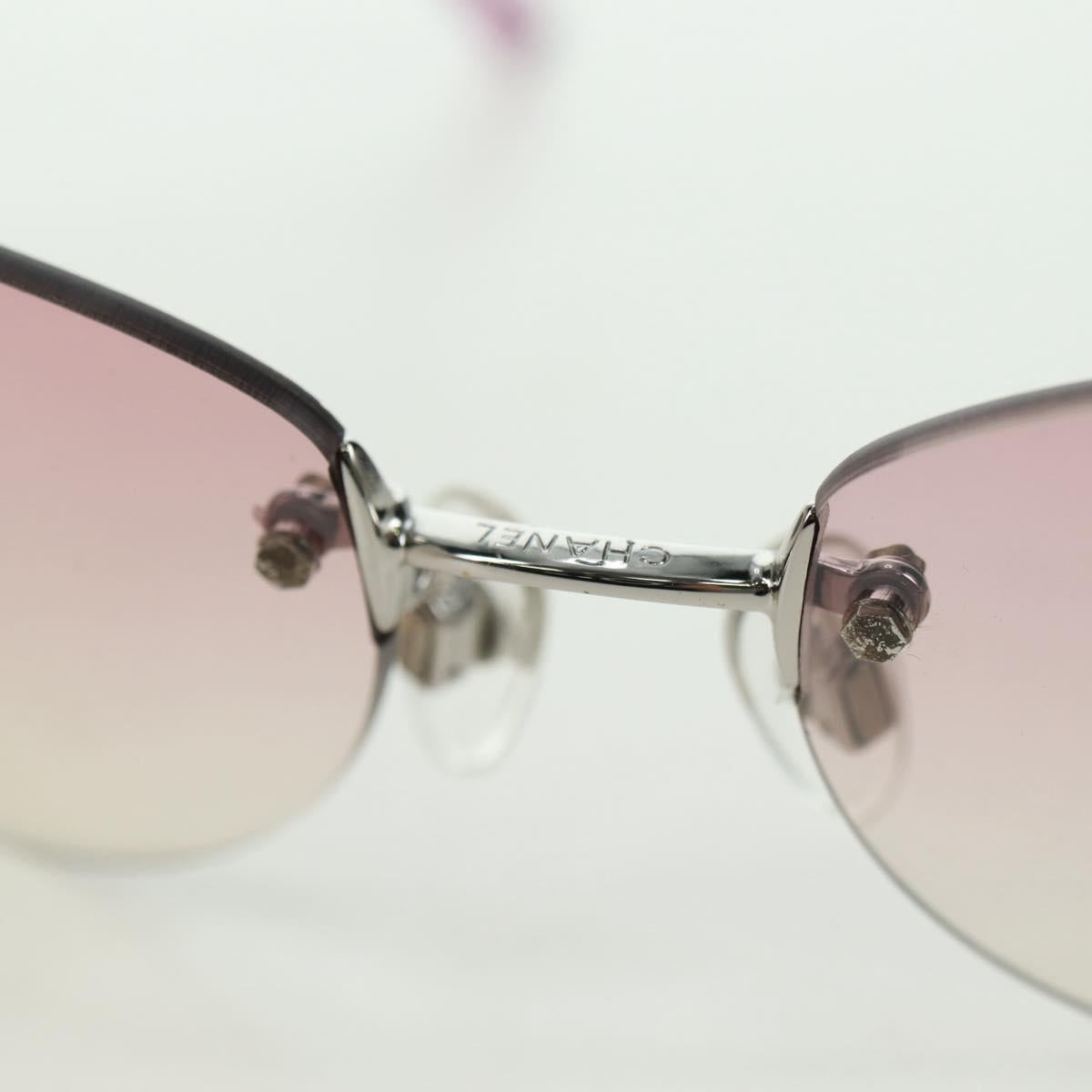 CHANEL Rimless CC Sunglasses metal Purple CC Auth am11594V
