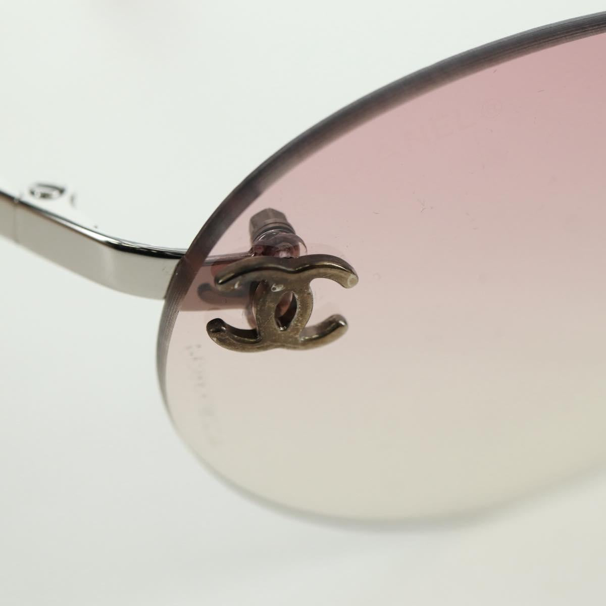 CHANEL Rimless CC Sunglasses metal Purple CC Auth am11594V