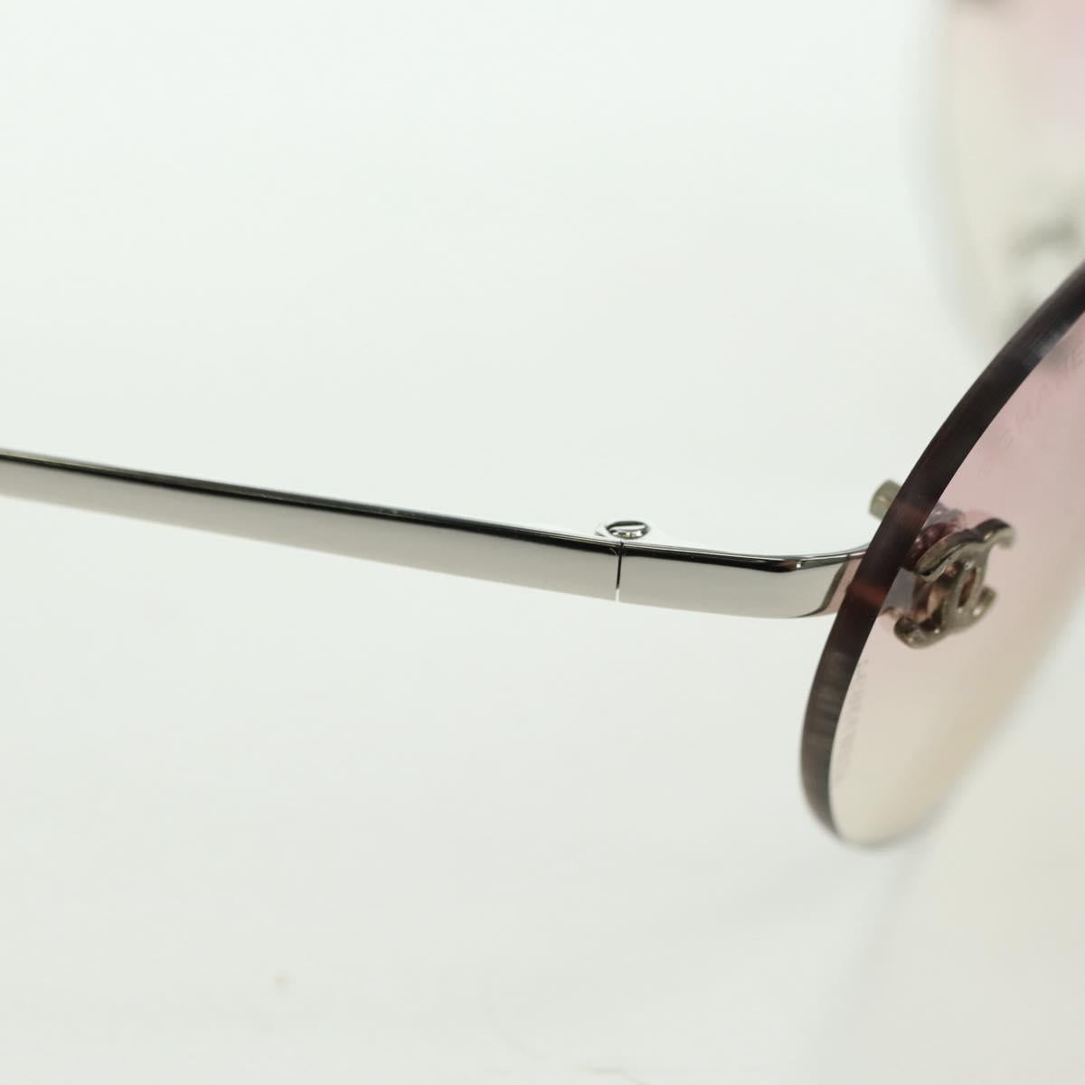CHANEL Rimless CC Sunglasses metal Purple CC Auth am11594V