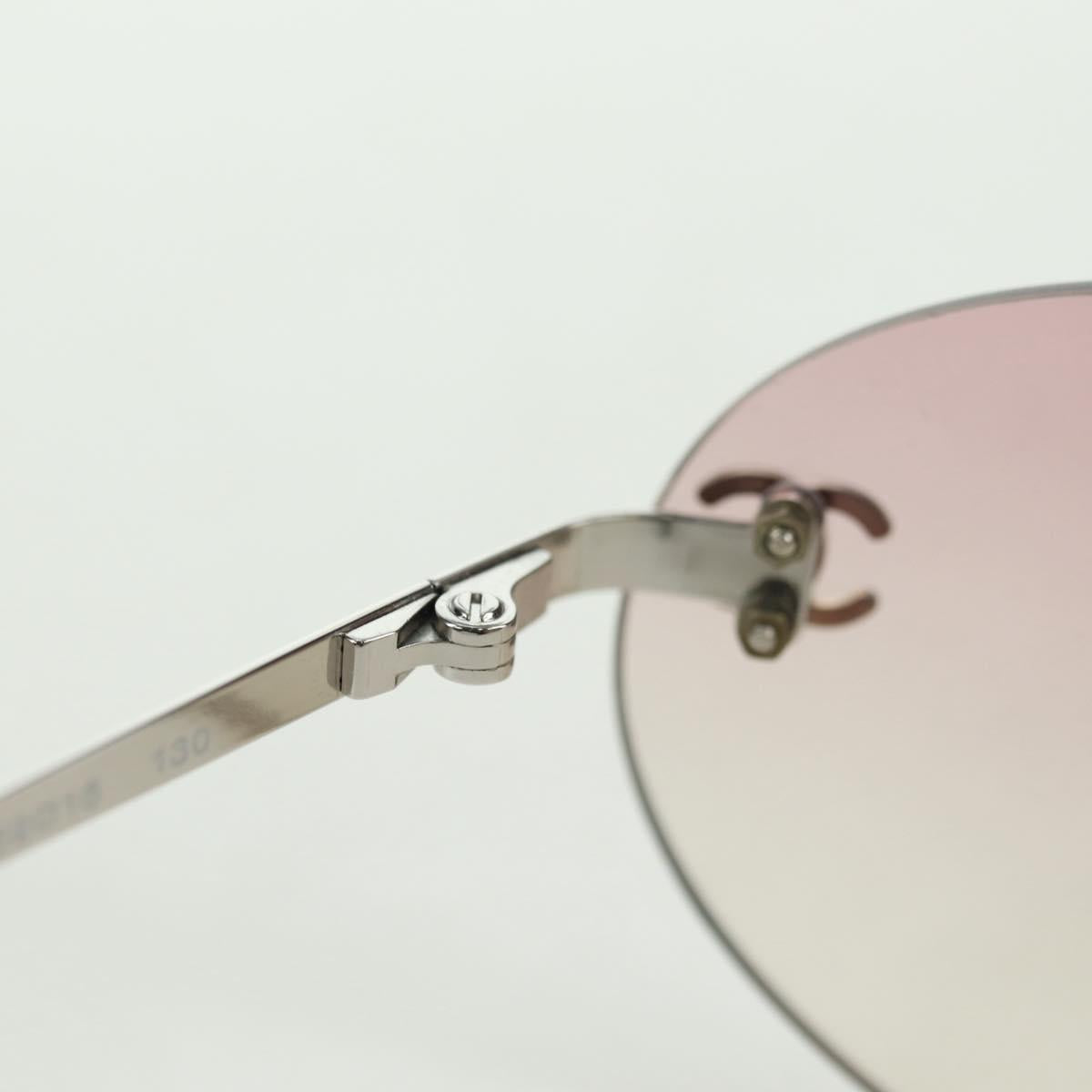 CHANEL Rimless CC Sunglasses metal Purple CC Auth am11594V