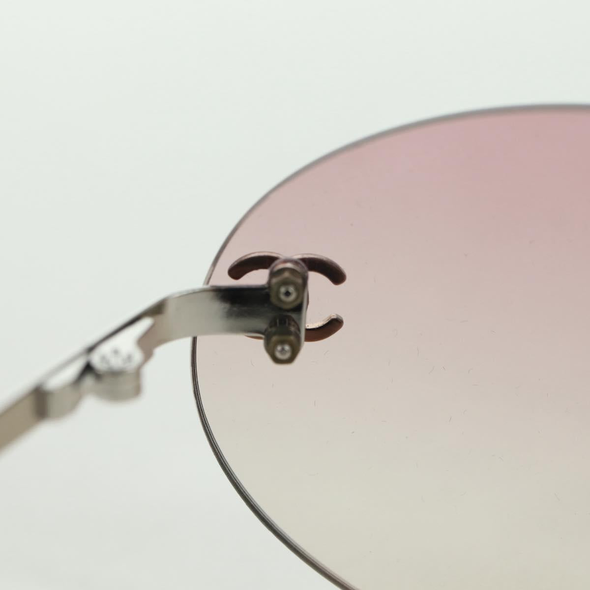 CHANEL Rimless CC Sunglasses metal Purple CC Auth am11594V