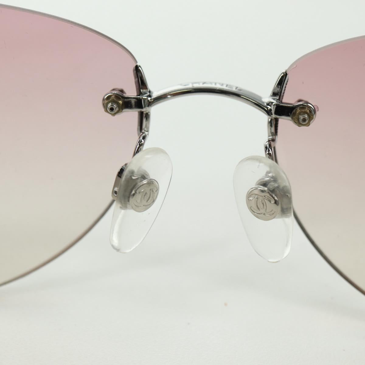 CHANEL Rimless CC Sunglasses metal Purple CC Auth am11594V