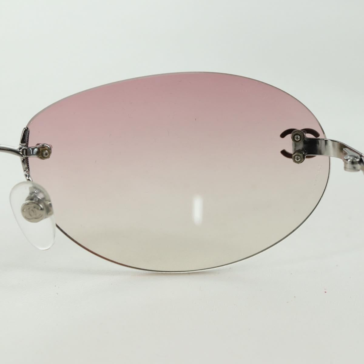 CHANEL Rimless CC Sunglasses metal Purple CC Auth am11594V
