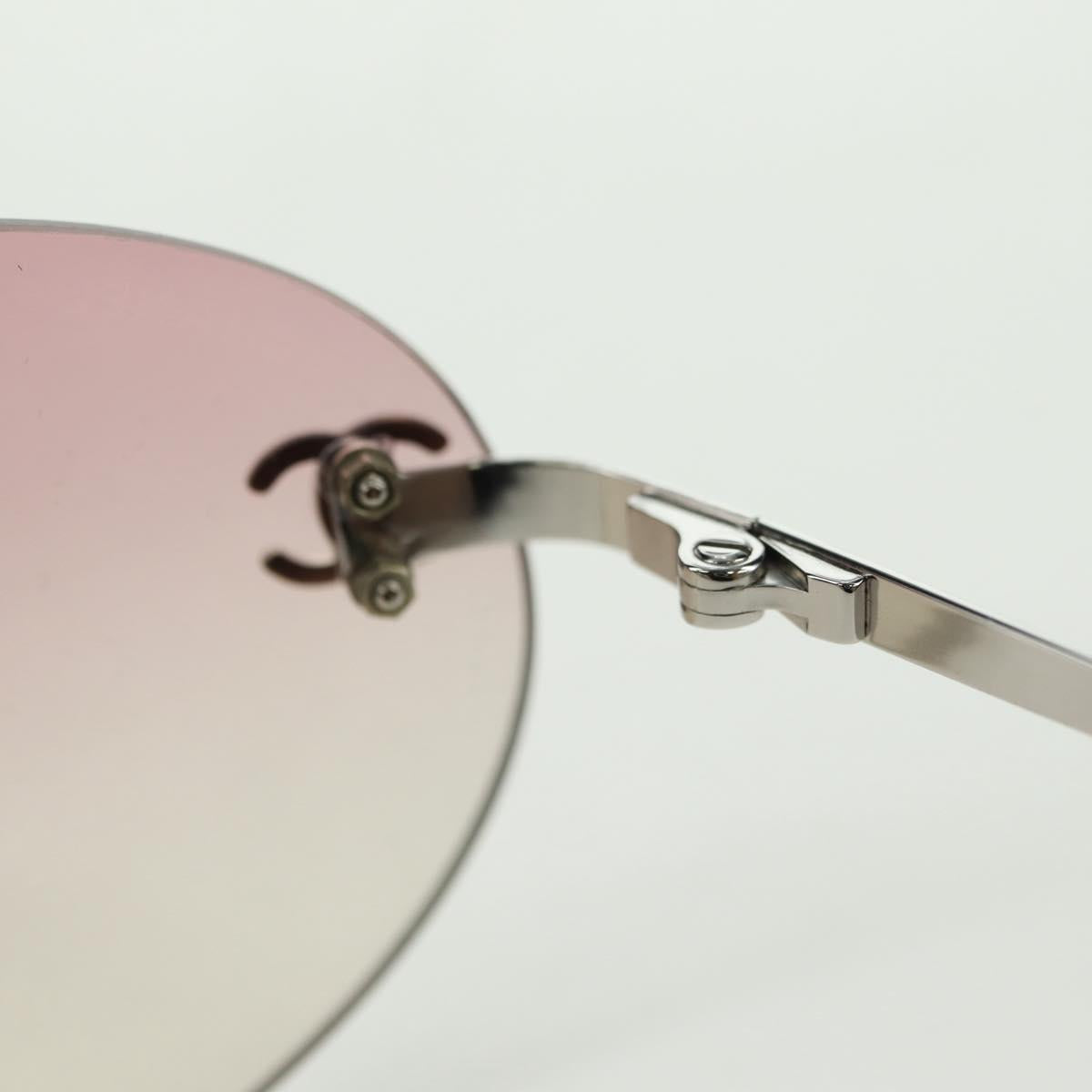 CHANEL Rimless CC Sunglasses metal Purple CC Auth am11594V
