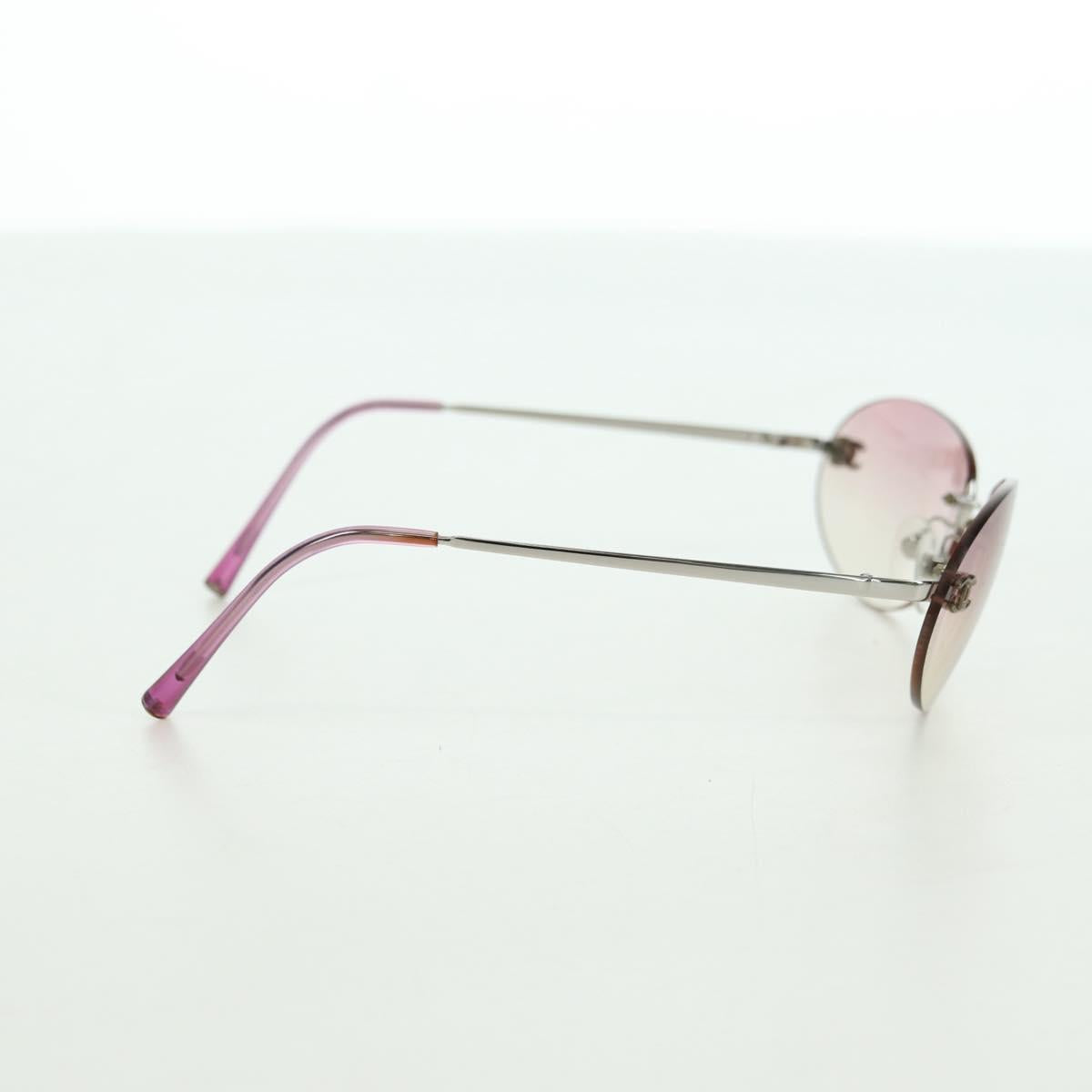 CHANEL Rimless CC Sunglasses metal Purple CC Auth am11594V