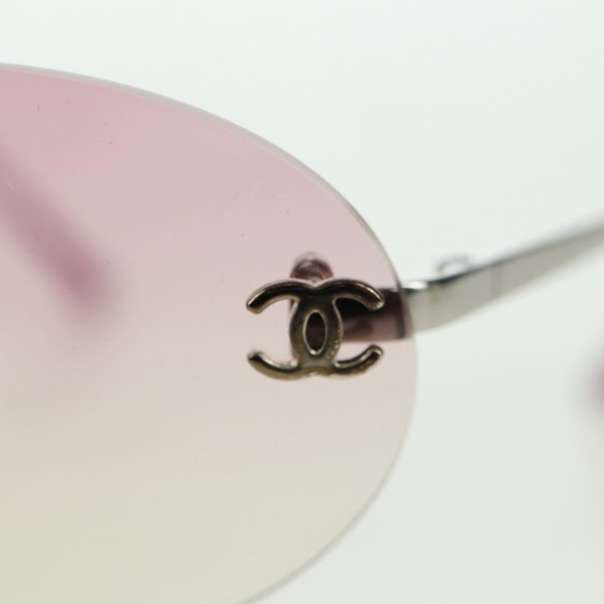 CHANEL Rimless CC Sunglasses metal Purple CC Auth am11594V