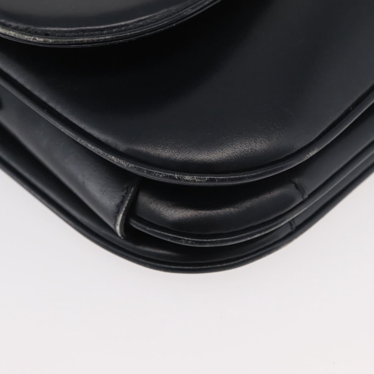 GUCCI Old Shoulder Bag Leather Black Gold 001 406 0621 Auth am11600