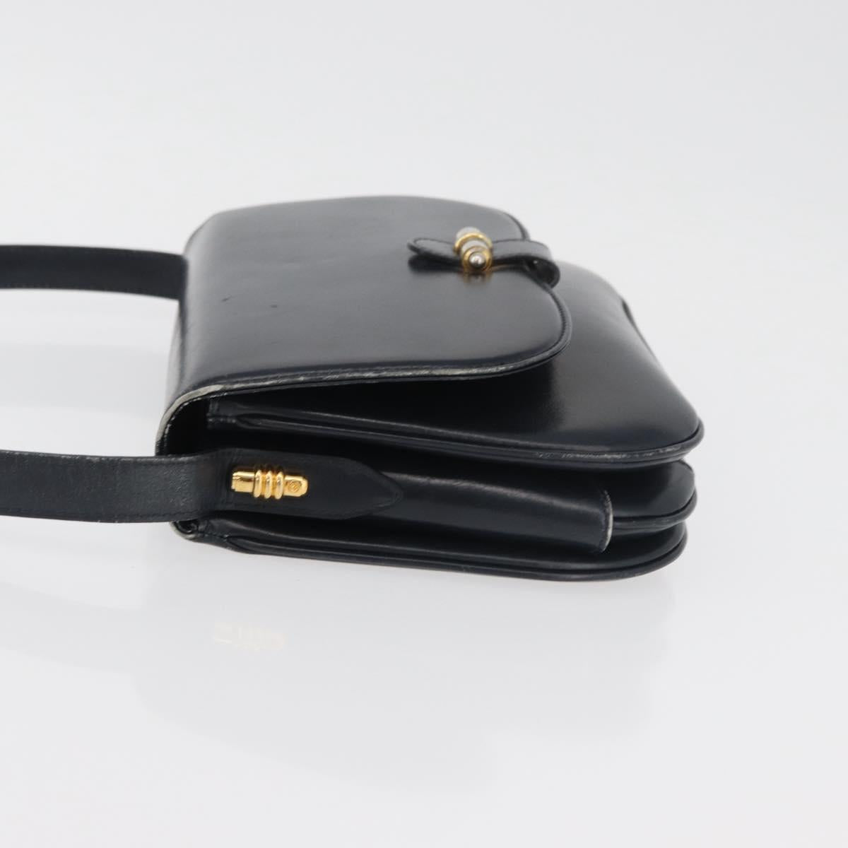 GUCCI Old Shoulder Bag Leather Black Gold 001 406 0621 Auth am11600