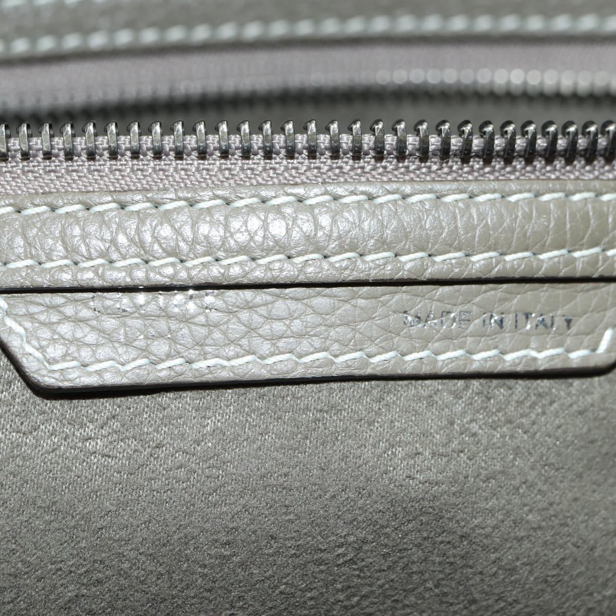 CELINE Luggage Mini Shopper Hand Bag Leather Gray Silver Auth am11602V