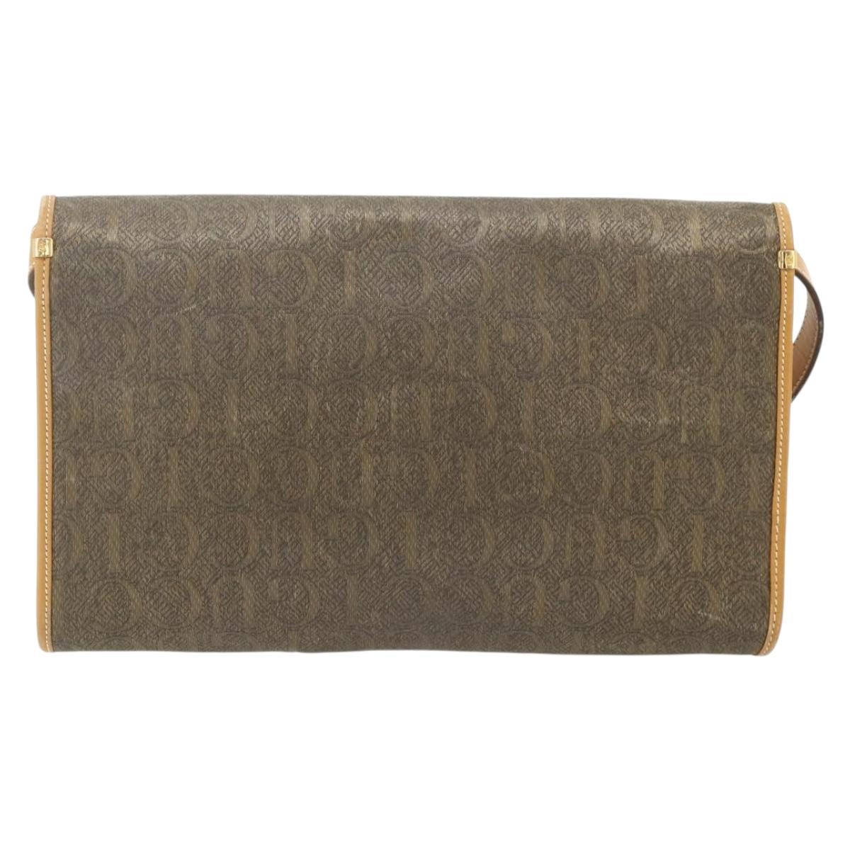 GUCCI Shoulder Bag PVC Leather Beige Gold 004 112 0289 Auth am11603