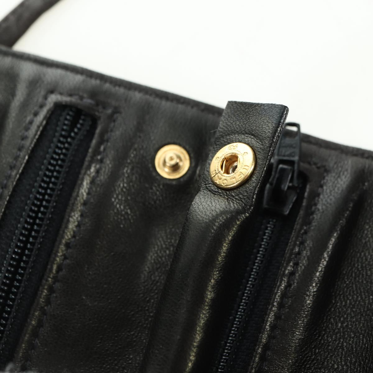 CHANEL Bicolore Jewelry Case Satin Black Gold CC Auth am11609V
