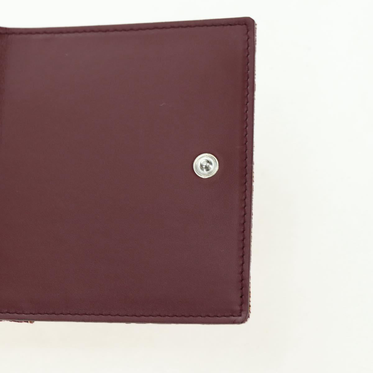 Christian Dior Trotter Canvas Trifold Wallet Pink Silver Pink Auth am11614V