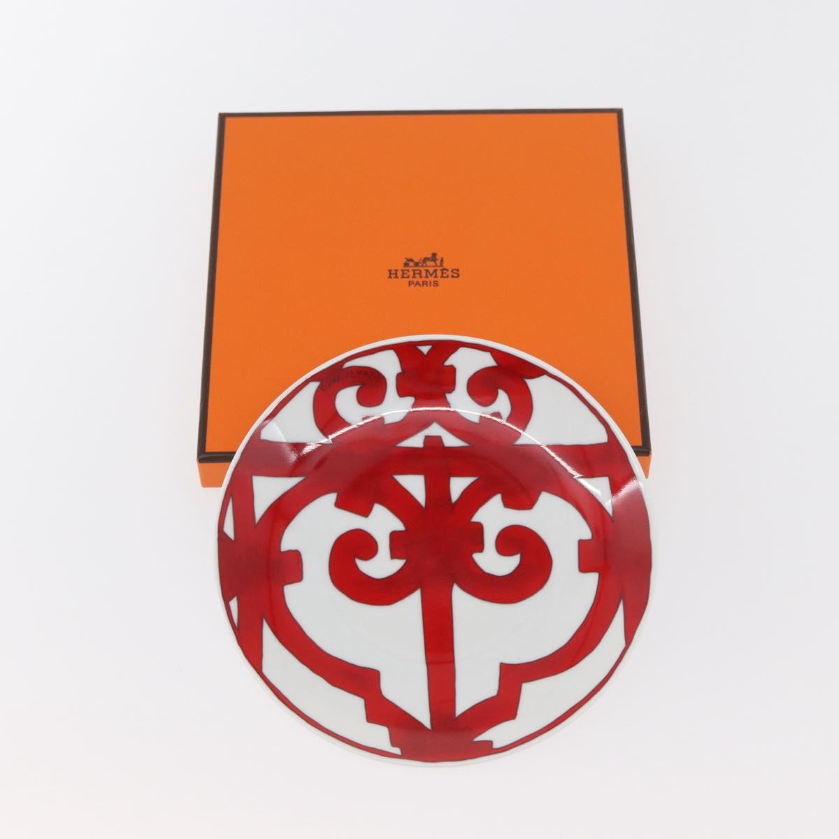 HERMES Guadalquivir Plate Pottery Red Auth am11618