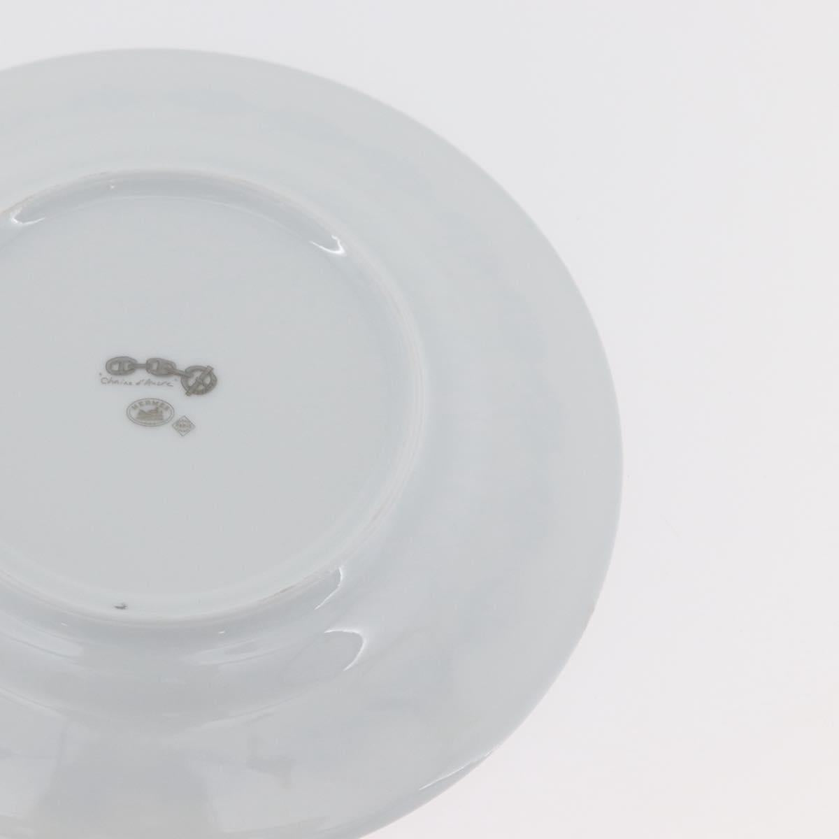 HERMES Shane Dunkle Plate Pottery White Gray Auth am11619