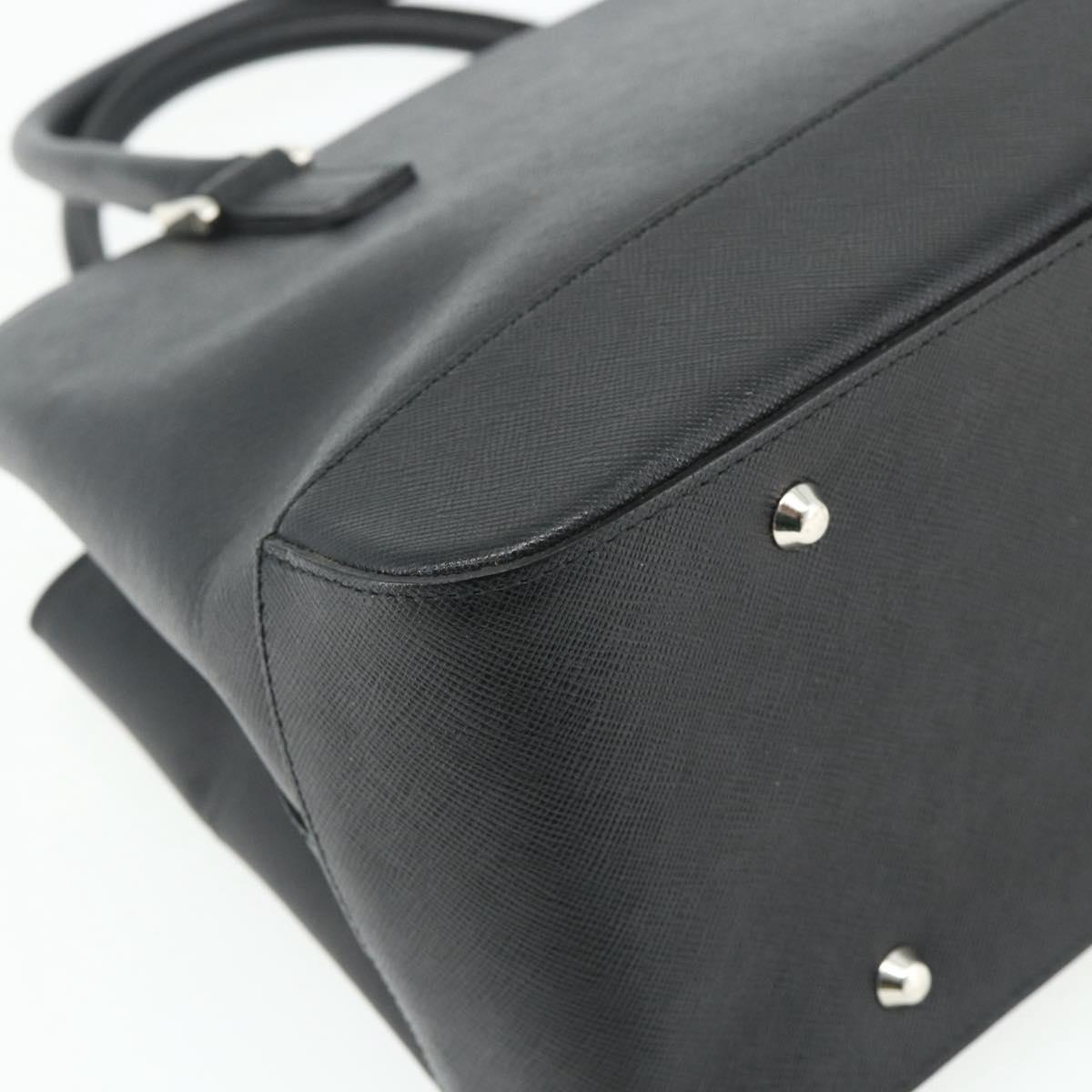 BURBERRY Hand Bag PVC Black Silver Auth am11623A