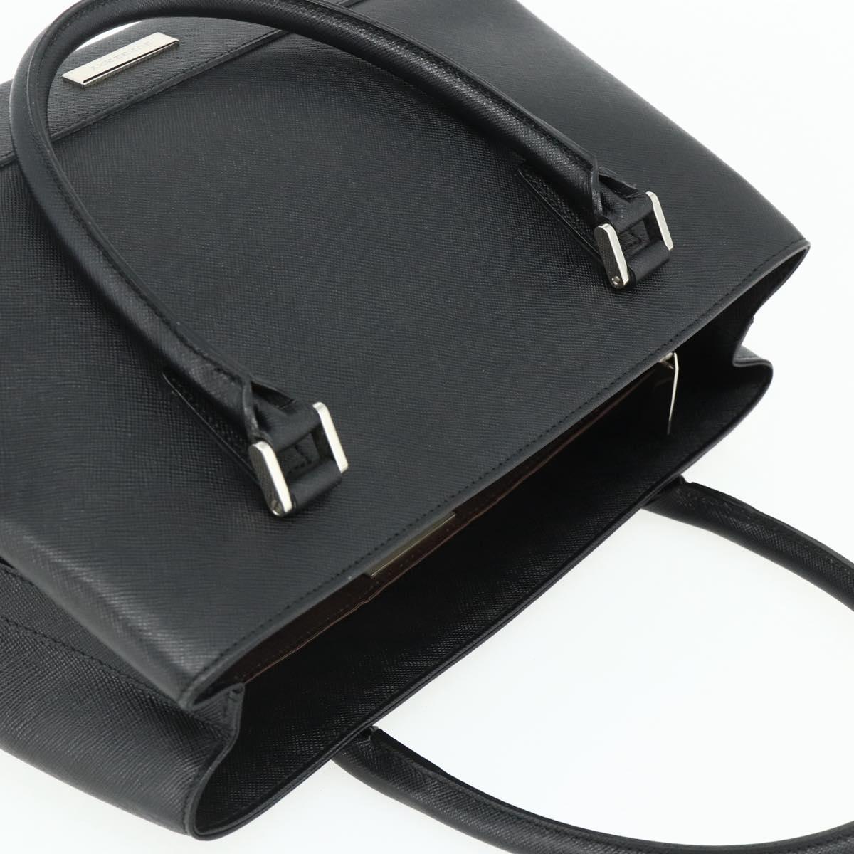 BURBERRY Hand Bag PVC Black Silver Auth am11623A