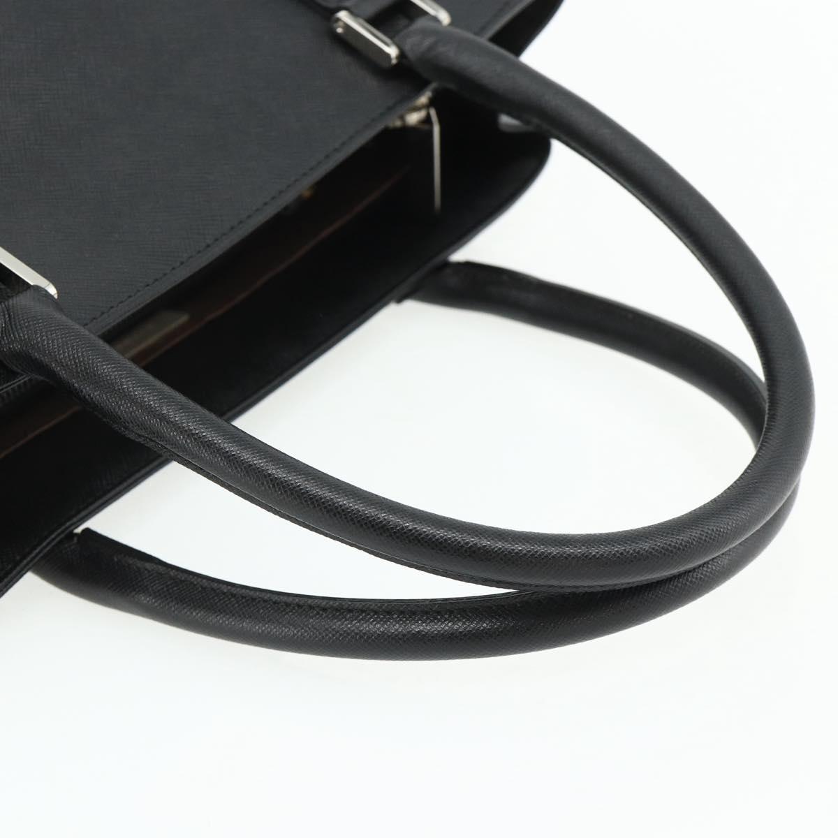 BURBERRY Hand Bag PVC Black Silver Auth am11623A