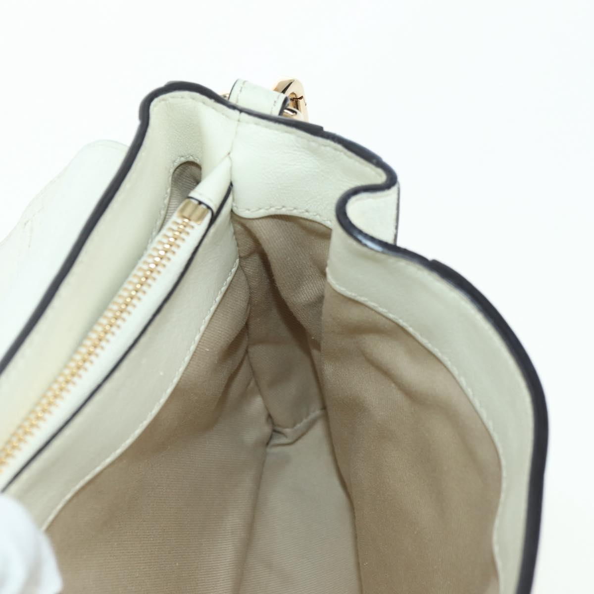 Chloe Fay Hand Bag Leather 2way White Gold Auth am11624V