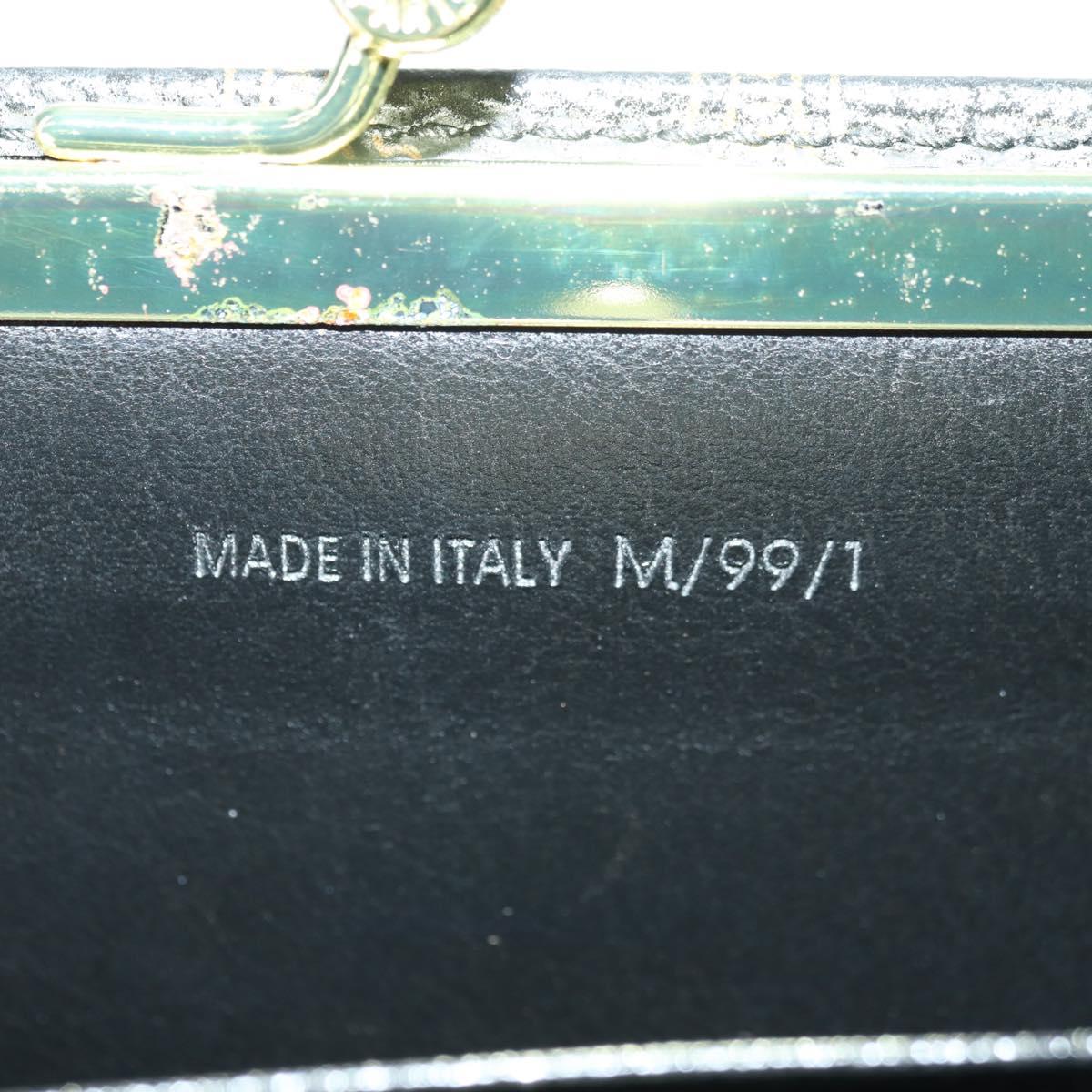CELINE Macadam Canvas Wallet PVC Leather Black Gold Auth am11630V