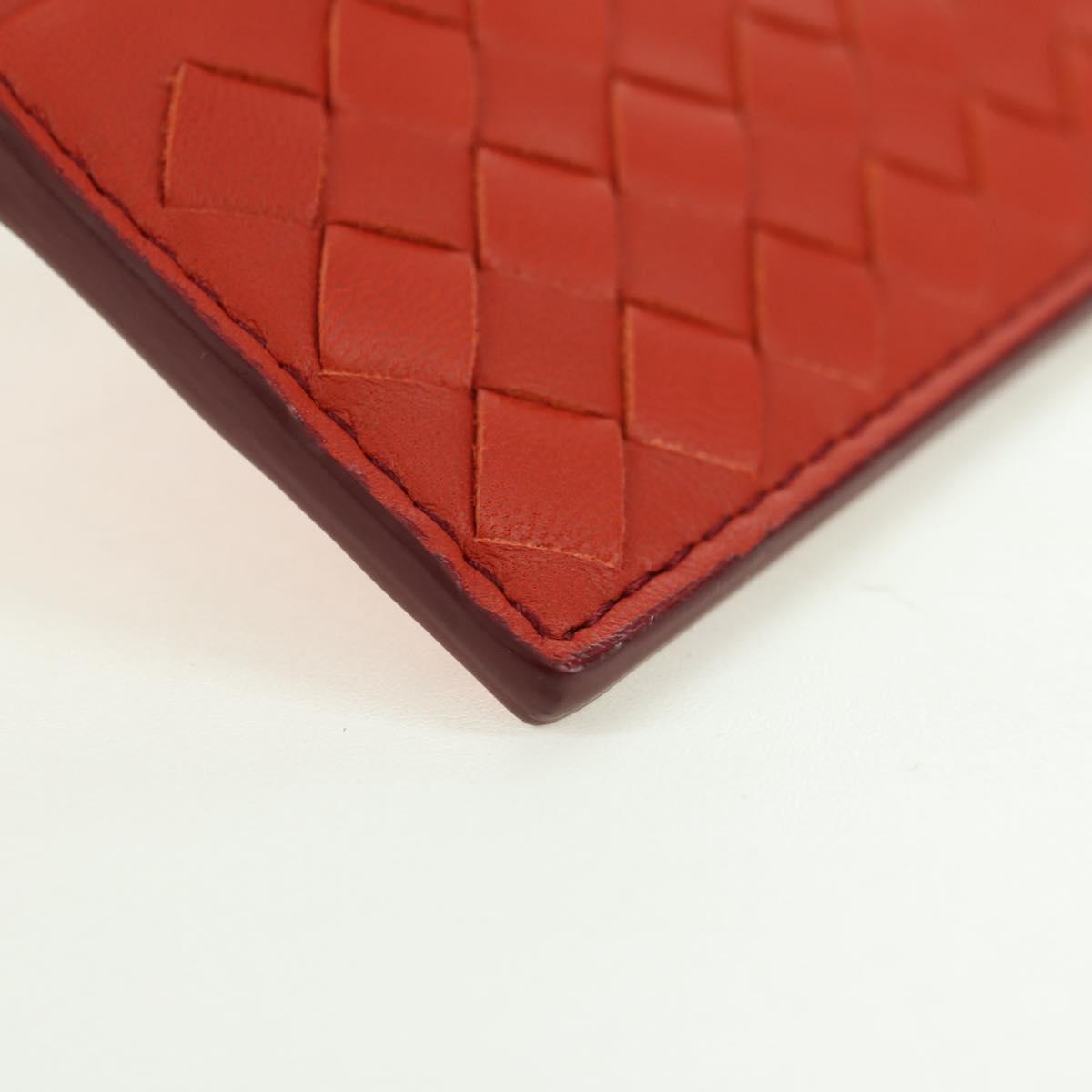 BOTTEGA VENETA INTRECCIATO Card Case Leather Orange Auth am11631V
