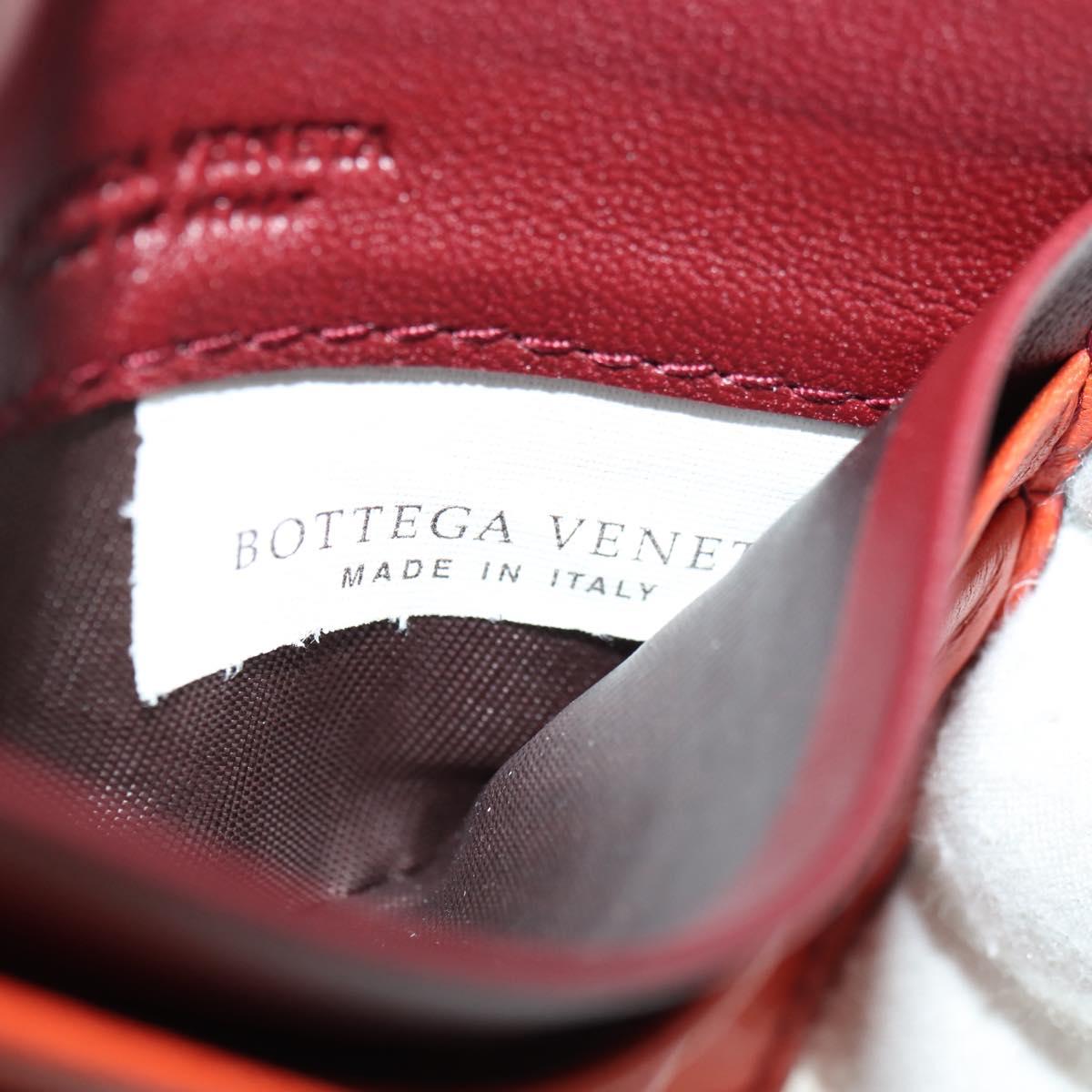 BOTTEGA VENETA INTRECCIATO Card Case Leather Orange Auth am11631V