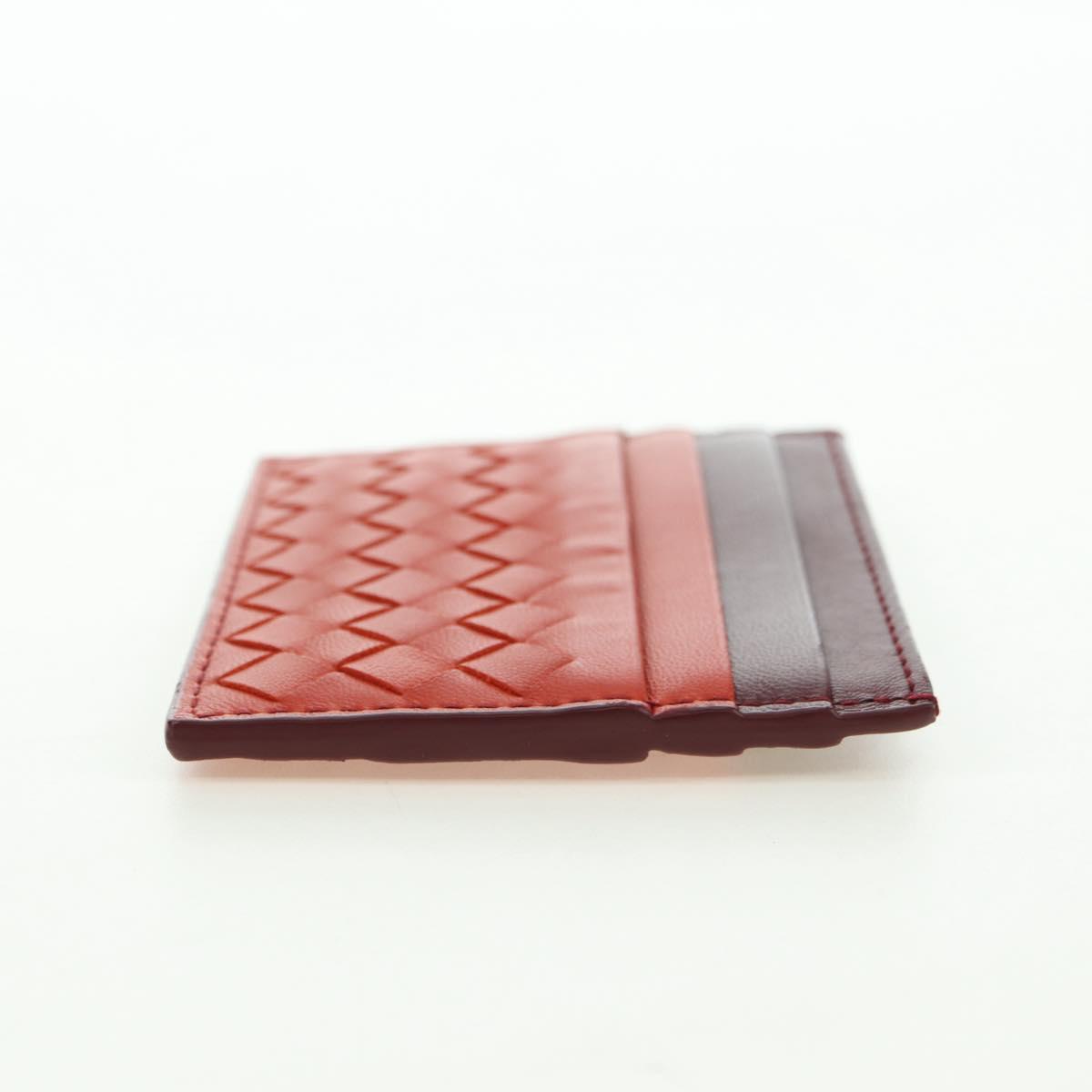 BOTTEGA VENETA INTRECCIATO Card Case Leather Orange Auth am11631V
