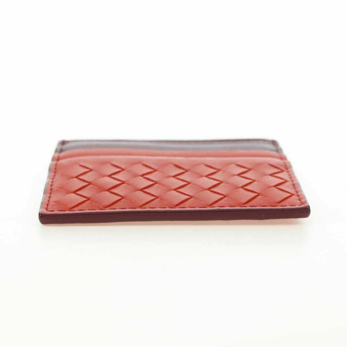 BOTTEGA VENETA INTRECCIATO Card Case Leather Orange Auth am11631V