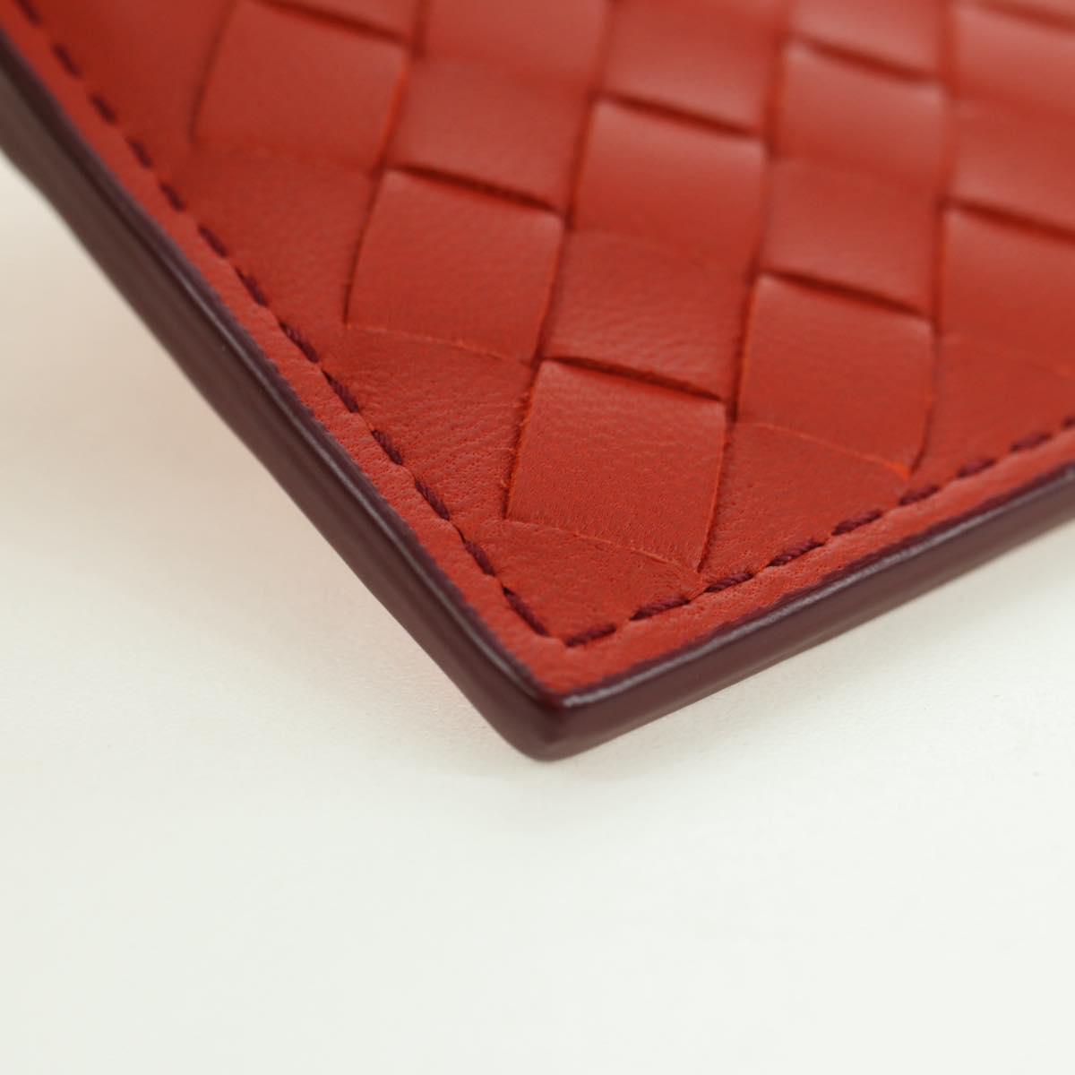 BOTTEGA VENETA INTRECCIATO Card Case Leather Orange Auth am11631V