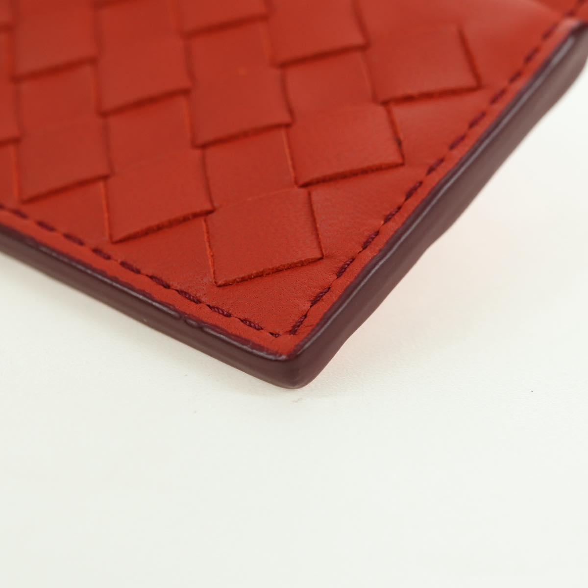 BOTTEGA VENETA INTRECCIATO Card Case Leather Orange Auth am11631V