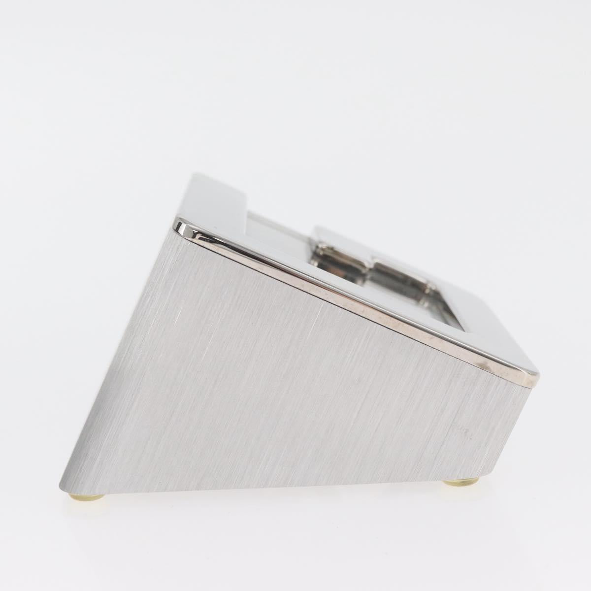 GUCCI Table Clock metal Silver Auth am11633