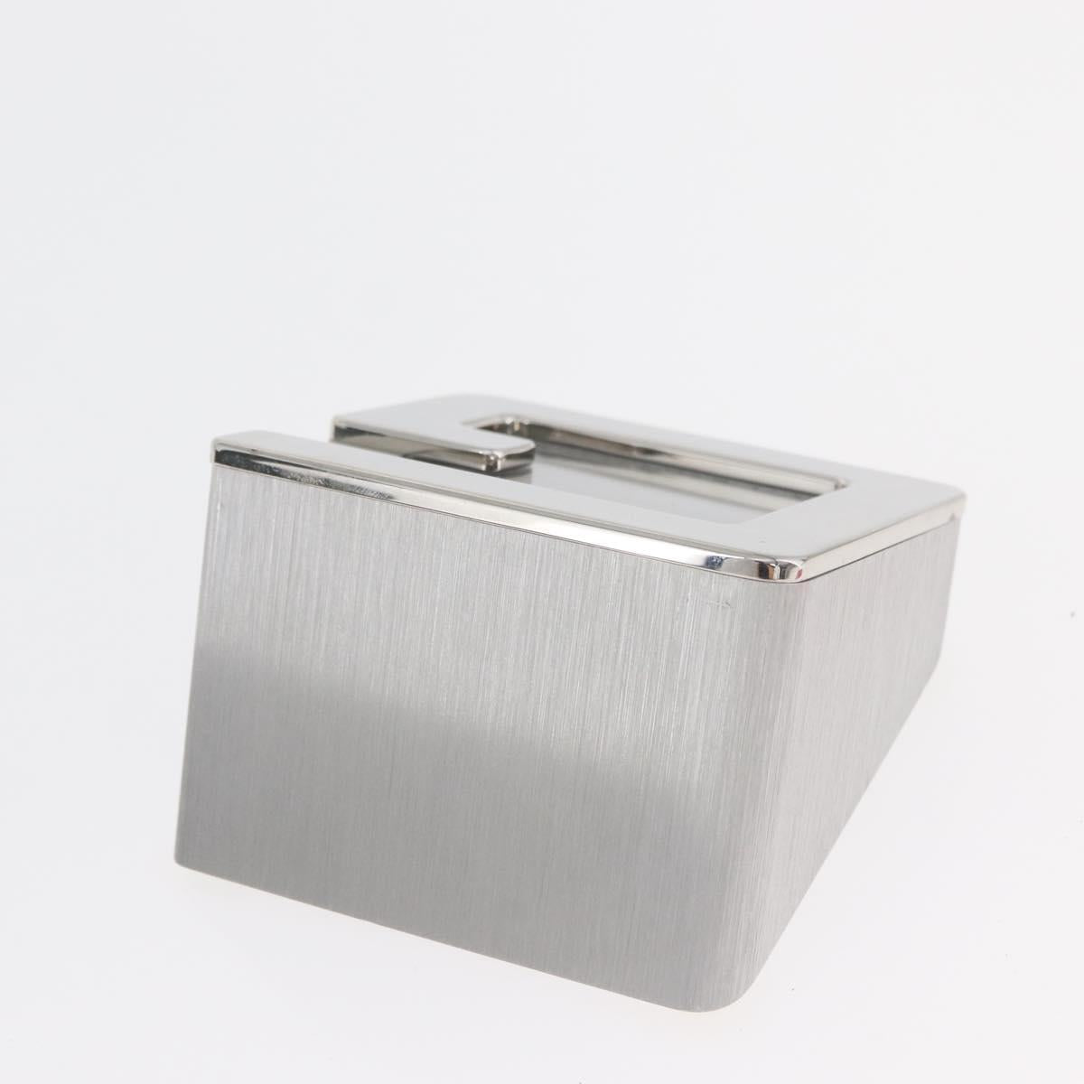 GUCCI Table Clock metal Silver Auth am11633
