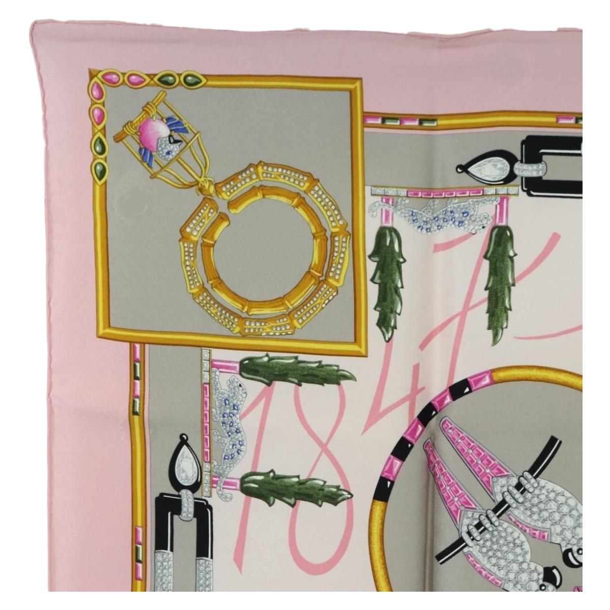 CARTIER Scarf Silk Pink Auth am11636V